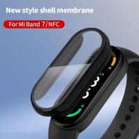 Full Coverage Protective Cover 2in1 For Miband 7 Band Nfc Screen Protector Case Tempered Glass Film For Xiaomi Mi Band 7 Cables