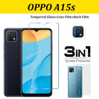 3-In-1สำหรับ OPPO A15/A15S กระจกเทมเปอร์ป้องกันจอฟิล์ม OPPO A1 2023 A1X A1Pro A58 A55 5กรัม A57 A36 4กรัม/A76 4กรัม A97 A95 5กรัม A16K 5กรัม A16 a33 A35 A12/A7/A5S A74 A54 A94 A53 A52/A92/A12E A72/A3S A31 A9 2020/A5 2020 4G 9H ฟิล์มป้องกัน