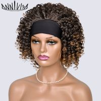 Afro Kinky Curly Headband วิกผมสั้นวิกผมสำหรับผู้หญิงผิวดำ Ombre ผมสังเคราะห์ทนความร้อนแบบไม่มีกาว Annivia