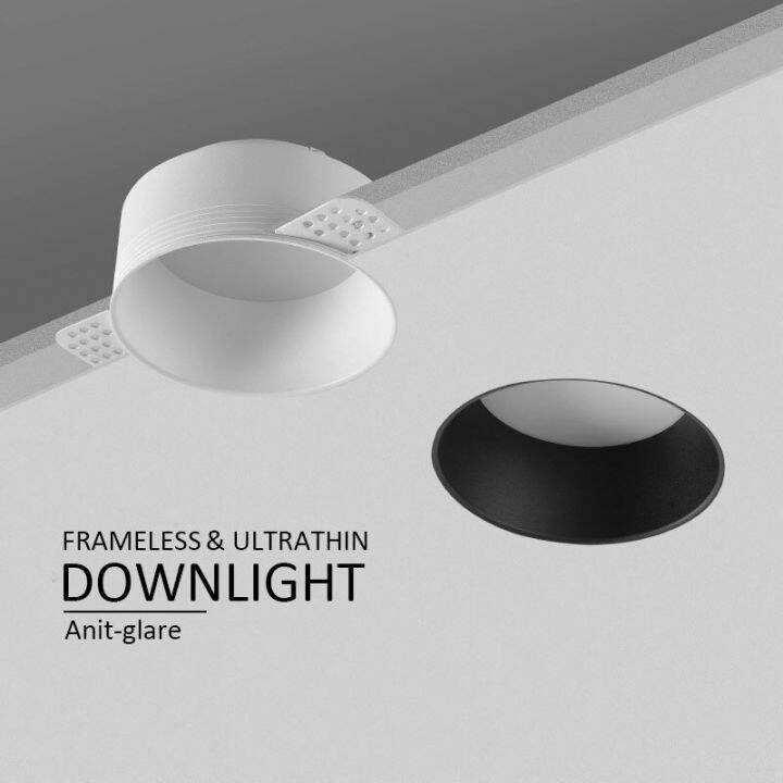 new Anti Glare Recessed LED Downlight Light 7W 9W 12W Frameless Ceiling