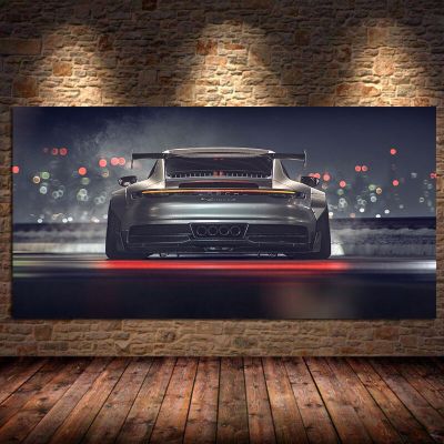 โมเดิร์น Supercars 911 GT ผ้าใบผนังศิลปะจิตรกรรมสำหรับห้องนั่งเล่นตกแต่งบ้าน