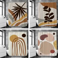 Nordic Abstract Art Boho Shower Curtain Waterproof Polyester Bath Curtains Tropical Leaves Palm Curtains For Bathroom Decor