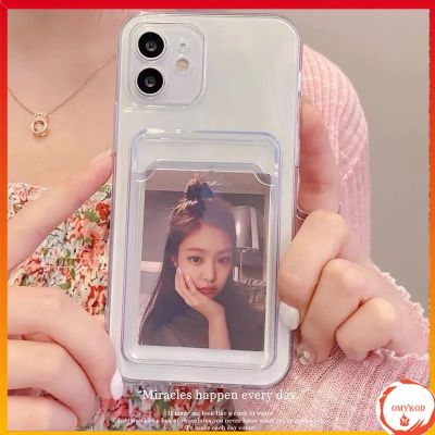 🌈Ready Stock 🏆เคส Compatible For iPhone 13 12 Pro Max 12 Mini 11 Pro Max SE 2020 X Xr Xs Max 7 8 6 6s Plus Phone Case Transparent Card Sleeve Anti-fall Soft Protective Back Cover