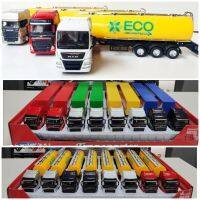 สินค้าจัดส่ง 24 ชั่วโมง รถบรรทุกโลหะ ขนาดเล็ก สเกล 1:64 พร้อมถังสีเหลือง Scania หรือ Volvo ของเล่นเก็บสะสม XJVS