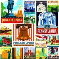 แม่เหล็กติดตู้เย็น เพนซิลวาเนีย USA ขนาด 2 × 3 นิ้ว ของสะสม ที่ระลึก วินเทจ Fridge magnet Pennsylvania America Souvenir Vintage 2x3 inch รับสั่งทำผลิต Made to order