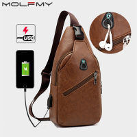 Mens Crossbody Bags Mens USB Chest Bag Designer Messenger bag Leather Shoulder Bags Diagonal Package 2019 New Back Pack Travel