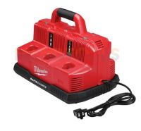 Milwaukee M12-18C3 แท่นชาร์จแบตเตอรี่ 6 ช่อง 12-18V. เฉพาะแท่นไม่มีแบต  รับประกัน 1 ปี