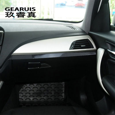 รถจัดแต่งทรงผมคาร์บอนไฟเบอร์ Wrap Auto Dashboard กล่องเครื่องมือแผงสติกเกอร์ตกแต่งภายในสำหรับ BMW 1 Series F20 F21อุปกรณ์เสริม