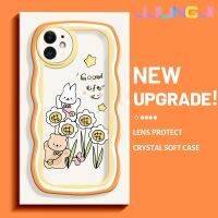 Jjlingji เคสสำหรับ iPhone 11 11 Pro 11 Pro Max เคสที่ดีรูปครีมขอบคลื่นเคสมือถือกันกระแทกแบบใสนิ่มโปร่งใสลายกล้องถ่ายรูปสร้างสรรค์เรียบง่ายปลอกอ่อนโยนฝาครอบป้องกัน