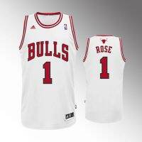 NBA Mens Chicago Bulls #1 Derrick Rose Revolution 30 Swingman Home White Jersey