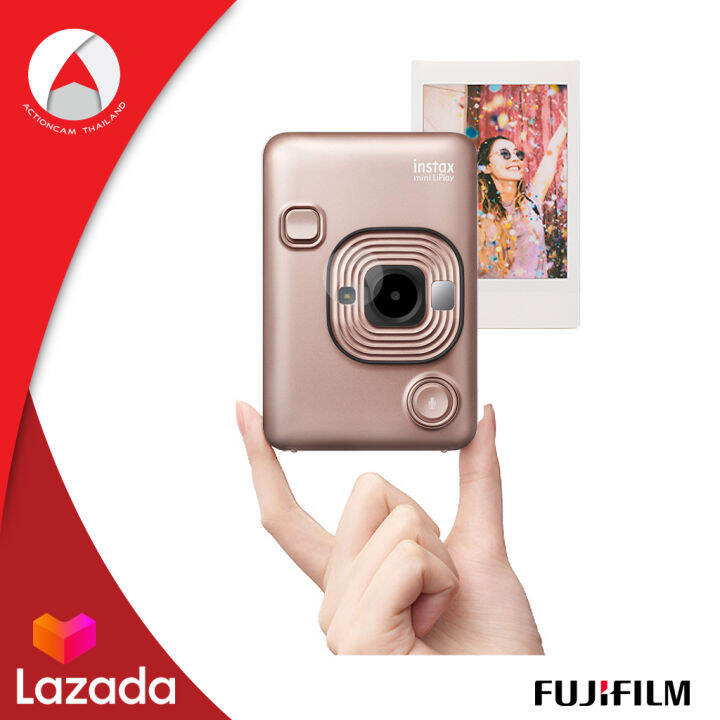 fujifilm-instax-camera-mini-liplay-กล้องอินสแตนท์-กล้องโพลารอยด์-instant-camera-สี-blush-gold-ประกันศูนย์-1-ปี-พิมพ์รูปจากกล้องได้-ด้วยแผ่นฟิล์ม-instax-ปรินต์ได้ถึง-100-รูป-ต่อการชาร์จ-1-ครั้ง-เลือกรู