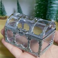 Vintage Transparent Pirate Treasure Storage Box Crystal Gem Jewelry Box Storage Organizer Trinket Keepsake Treasure Chest