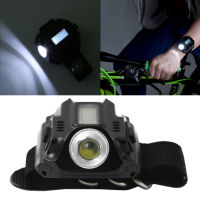 Portable Wrist Light XPE LED Wrist Watch Flashlight USB Rechargeable Wrist Flashlights Torch with Time Display Black