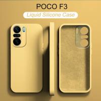 20 Colors Original Liquid Silicone Case for POCO F3 POCOF3 XIAOMI POCOF3 F 3 PO F3 Global Version Phone Case SQUARE Full Cover