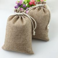 20pcs Vintage Natural Burlap Hessia Gift Candy Bags Wedding Party Favor Pouch Birthday Supplies Drawstrings Jute Gift Bags