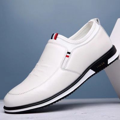 PML รองเท้าหนังผู้ชายธุรกิจสบายๆรองเท้าอินเทรนด์แฟชั่นการค้าต่างประเทศหมวกรองเท้าลื่นบนรองเท้า
