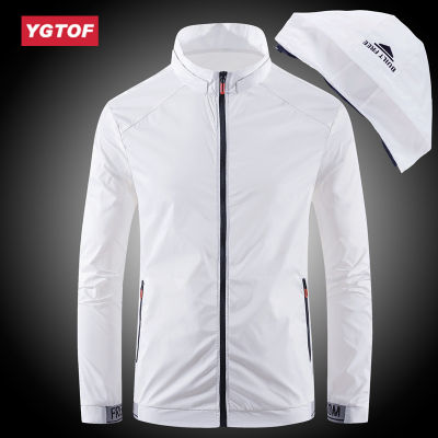 YGTOF 2023เสื้อแจ็คเก็ตกันแดดผู้ชาย,เสื้อแจ็คเก็ตบางเฉียบป้องกันรังสียูวีระบายอากาศเสื้อเครื่องปรับอากาศผ้าไหมน้ำแข็งพิมพ์เทรนด์