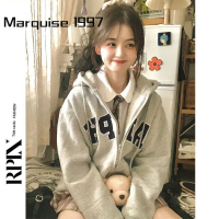 Marquise1997 เสื้อฮู้ด เสื้อแขนยาวอบอุ่น หลวมและสบาย เท่ ทันสมัย ทันสมัย สไตล์ A28J0ZL 42Z231020