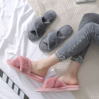 Winter Women House Slippers Faux Fur Fashion Warm Shoes Woman Slip On Flats Female Slides Black Pink Cozy Home Furry Slippers