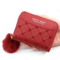 【CC】 Wallet Ladies Coin Purses Hairball Tassel Leather Credit Card Holder Clutch Money