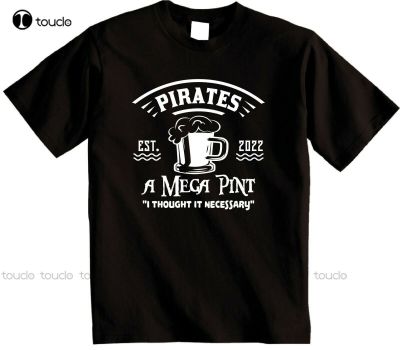 Pirates A Mega Pint? Adults T-Shirt Johnny Depp Quote I Thought It Necessary Family&nbsp;Shirts Outdoor Simple Vintag Casual T Shirts