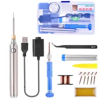 1 Set 5V 8W Convenient Electric Soldering Iron USB Interface Electric Soldering Iron Set Battery Soldering Iron