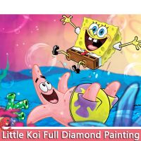 [Old A Hardware] [Little Koi] ชุดภาพวาดเพชร5มิติ DIY เครื่องมือการ์ตูน Spongebob 30x40cm