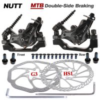 NUTT MTB Bike Alloy Mechanical Disc Brake Bilateral 160 180 MM Calipers Rotor Set BMX Scooter Front Rear Mountain Bicycle Parts Other Bike parts