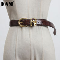 [EAM] Pu Leather Black Buckle Split Long Wide Belt Personality Women New Fashion Tide All-match Spring Autumn 2022 1DC744