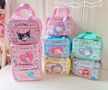Anime MyMelody Kuromi Cinnamoroll Food Lunch Bag Double Flip Insulation Bag  Going Out Portable Lunch Box Bag