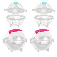 4 Pcs Ice Ball Maker Mold เครื่องทำน้ำแข็งขนาดใหญ่พร้อมฝาปิดแต่ละอัน Easy Fill And Release Round Sphere Ice Cube Mould For