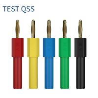 QSS 5PCS 4MM Banana Jack Female to 2MM Gold Plating Banana Male Plug Cable Wire Adapters Plugs Q.20011