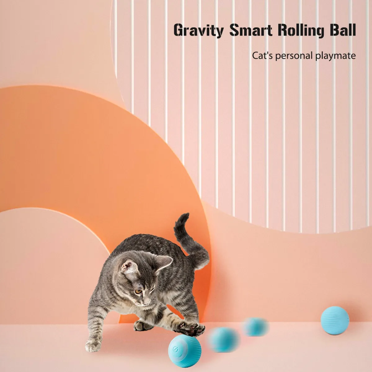 CW】 Smart Cat Ball with LED Lights Funny Automatic Rolling Interactive Toys  Self moving USB Rechargeable Pet Products 