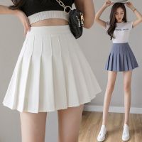 2021 Anti Wrinkle Pleated Skirt Korean Version of the High Waist Pleated Skirt Solid Color Zipper Pleated Skirt