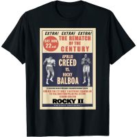 Rocky Creed Vs Balboa Rematch Of The Century O-คอผ้าฝ้าย T เสื้อผู้ชาย Casual Vintage Tees Tops Dropshipping คุณภาพสูง