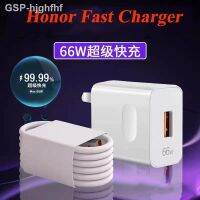 Hjghfhf Eu/us Plug HONOR 66W ซุปเปอร์ชาร์จ6A อะแดปเตอร์ชาร์จในรถยนต์ประเภท C สำหรับ80 70 60 50 FoldV2