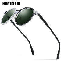 HEPIDEM Acetate แว่นกันแดดโพลาไรซ์ผู้ชาย2022ใหม่ Retro Vintage รอบแว่นตากันแดดสำหรับผู้หญิงแว่นตากันแดด9185T