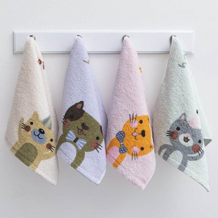 1pc-25x50cm-100-cotton-cartoon-lovely-cat-printed-children-kids-baby-gift-home-bathroom-hand-face-towel