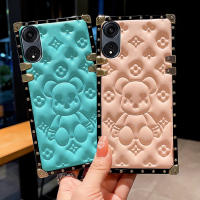 TYH เคสลายหมีลูกบาศก์แฟชั่น A58 OPPO 4G 5G เคสมือถือกันกระแทกป้องกันการตกและป้องกันการชนกัน