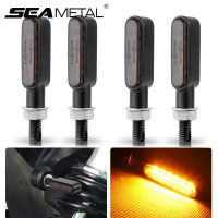 SEAMETAL 2PCS หลอดไฟเลี้ยว 12V ไฟเลี้ยว led ไฟหน้ารถมอเตอร์ไซค์แบบ Led สีเหลือง + สีขาวกันน้ำ