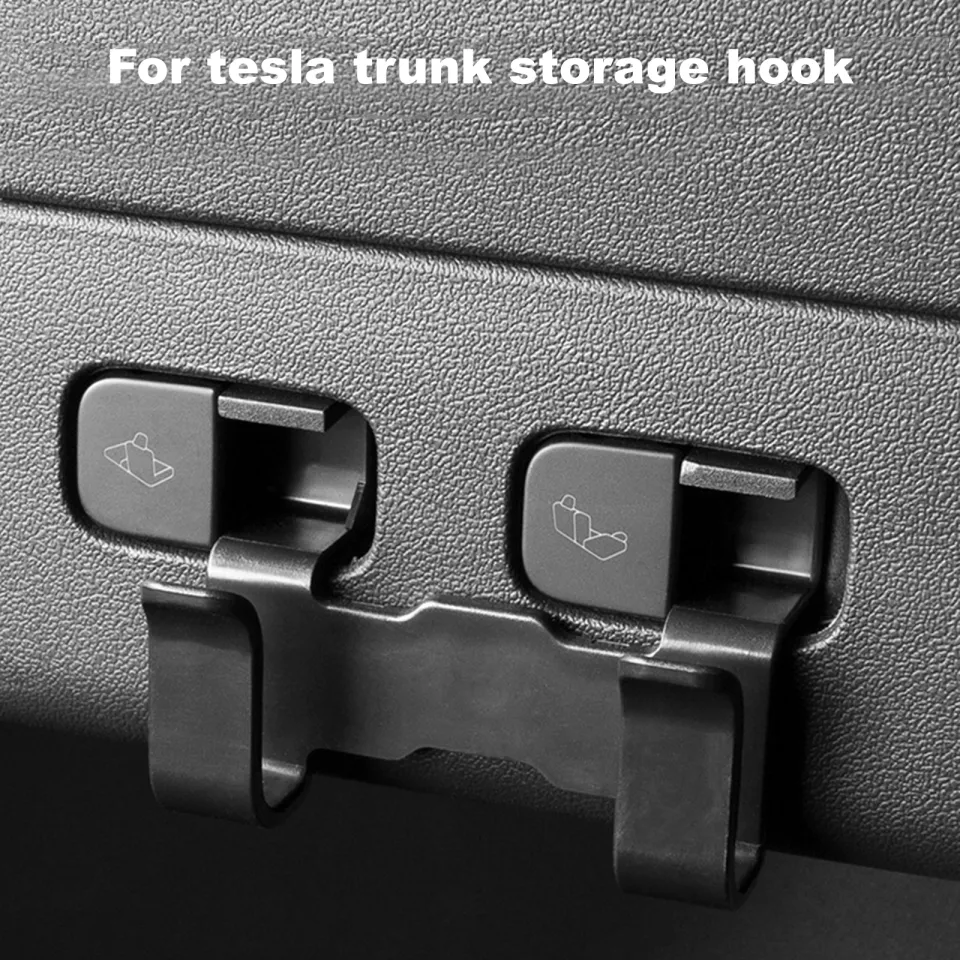 Car Interior Accessories Tesla Model Y Rear Trunk Hook Front Trunk Hook  Holding Clips Trunk Grocery Bag Holder Hook