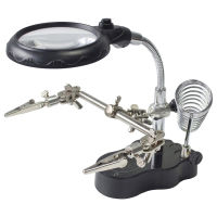 Welding Magnifying Glass with LED Lights Magnifier Third Hand Solder Iron Stand Holder Station Magnifier Soldering Repair Tool