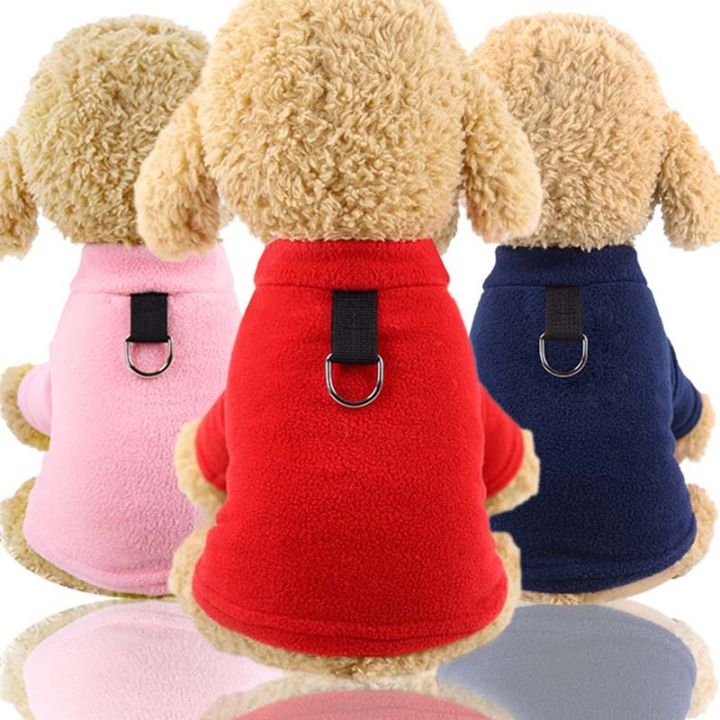 cw】 D buckle Hoodies Dog Clothes For Small Dogs Winter Chihuahua Sweater  French Coat Jacket Ropa Pet Accessories 