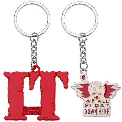 ❀❃ Horror Movie Trinket Key Chain Stephen Kings We All Float Down Here Enamel Keychains Keyring Jewelry Gifts For Fans Accessories