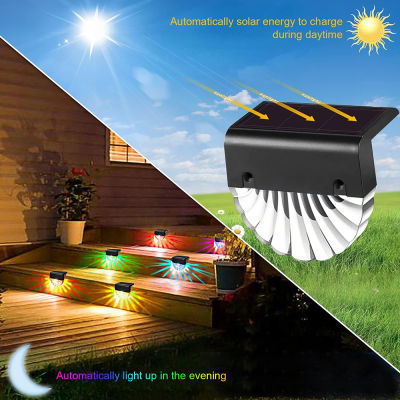 ไฟดาดฟ้าพลังงานแสงอาทิตย์กลางแจ้งกันน้ำไฟ LED รั้วสำหรับตกแต่งลานไฟขั้นตอนพลังงานแสงอาทิตย์สำหรับสระว่ายน้ำ Patio Garden