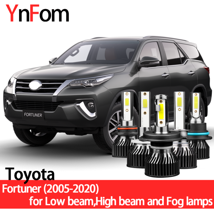 YNFOM LED headlights kit for Toyota Fortuner N50N160 20052020 low beam,high beam,fog lamp,car