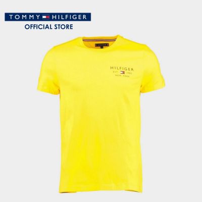 Tommy Hilfiger เสื้อยืดแขนสั้นผู้ชาย รุ่น MW0MW30033 ZGS - สีเหลือง