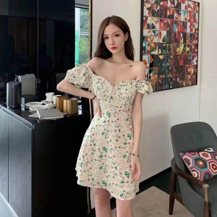 Soft cottage core puff floral dress#44 | Lazada PH