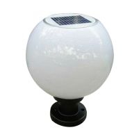 LED 200MM Solar Wall Pillar Lamp Outdoor Round Ball Round Light Pathway Light