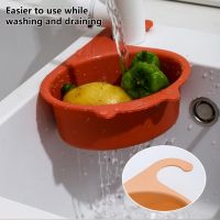 【CC】∏✈  Pink Vegetables Drain Basket Faucet Filter Cartoon Fruits and Tools Useful Material Sink Strainer